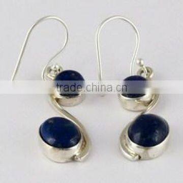 Excellent Deep Blue Lapis 925 Sterling Silver Earring, 925 Silver Jewelry, Sterling Earrings photo-2
