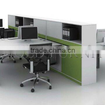 Modern Cubicles Office Wooden Partition Design for Workstations With Side Cabinet(SZ-WS528)