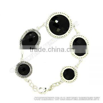 Black Onyx Bangle Bracelet,gemstone Bracelets Wholesale,silver Bracelet 925,sterling Silver Bracelets Wholesale photo-4