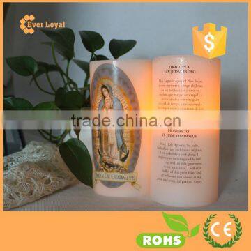 Bible Saint Printed Candle Christmas Light Candle Shape Votive Candle Light