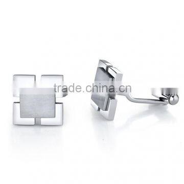 Stainless Steel Dual-Tone Square Cufflinks for Men