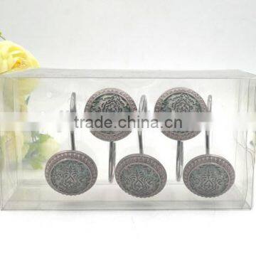 Golden Brown Flower Shower Curtain Hooks photo-4