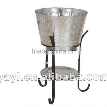 Galvanized metal beverage tub with stand