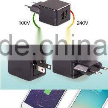 Fashionable 5V2.1A EU/US Universal USB Charger Wall Adaptor photo-3