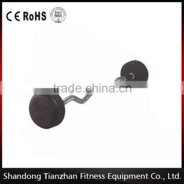TZ-8011 Adjustable Standard Fixed Curl Rubber Barbell Fitness Accessories Curl Barbell