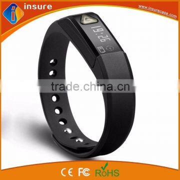 Bluetooth v4.0 silicone Smart Wristband Pedometer with IP67 waterproof