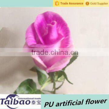 Flower long 46cm PU material wedding decoration pink rose buds