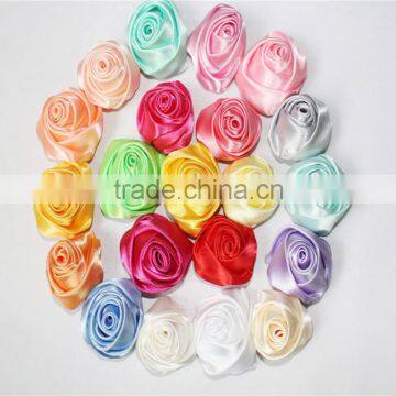 Decoration Satin Rose Flower for Stockings , Handmade Flower for Dress,hair Accessories Rostte Flower