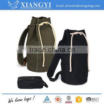 Fashionable Durable 16OZ Washed Canvas Drawstring Bucket Bag Outdoor Football Basketball Backpack photo-3