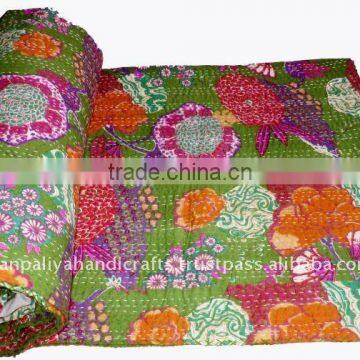 handmade Tropicana indian Kantha quilts,Indian Kantha quilts at online discounted store