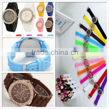 Wholesale 2016 Charm Geneva Silicone Wristband All Colors Cheap Sport Watch Silicone photo-5