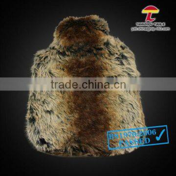 2000ml rubber hot water bag with faux fur cover with lots heart