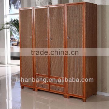 HB2016-33 Paper Wicker 4-door wardrobe