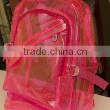 transparent colored pvc backpacks, red backpacks