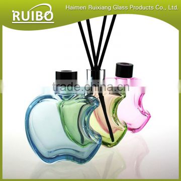 Hot sale wholesales korea style apple shaped 100ml reed diffuser bottles with silver caps