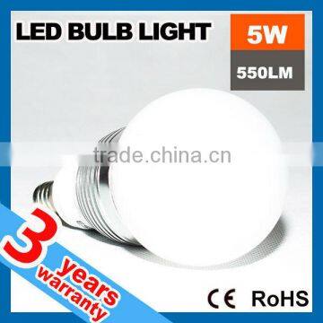 Zhuhai factory High lumen Samsung Epistar 5w e27 led bulb