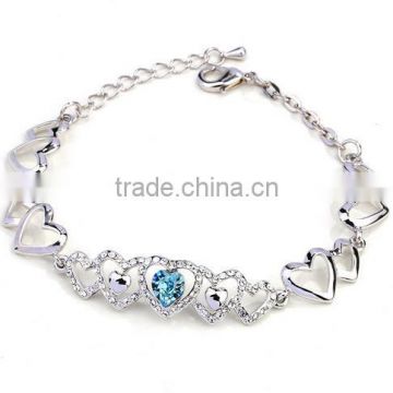 Luxy Heart Shape Bracelet,AB Rhinestone Bracelet For Women