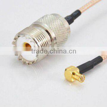 RF coaxial cable UHF SO239 PL259 female to MCX male right angle connector RG316 20CM