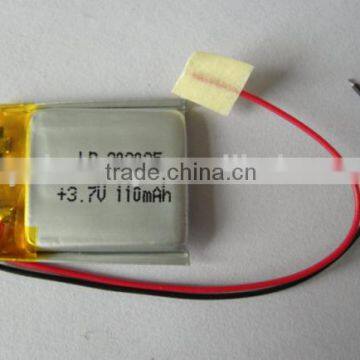 302025 110mah 3.7v li-ion polymer battery