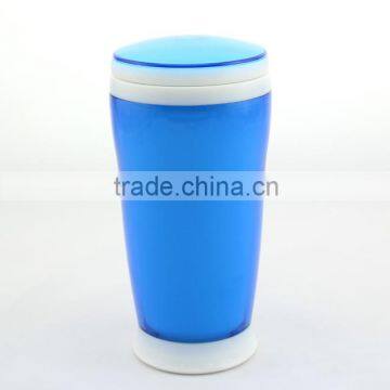 2014 New style double wall personalize plastic tumbler ZH-704blue