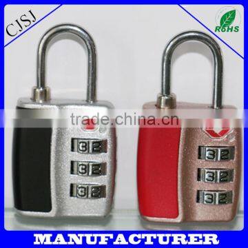 Good price lock top security zinc alloy tsa steel cable lock tsa combination padlock