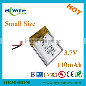 China Supplier 302025 3.7v 110mah lithium polymer electric razor battery