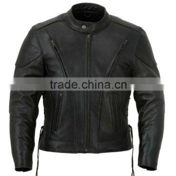 Vented Leather Touring Style Classic Motorcycle Jacket