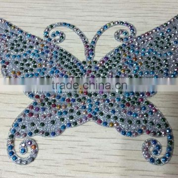 Butterfly heat transfer decals with rhinestuds