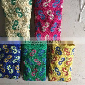 latest dress design polyester fabric and textile lace