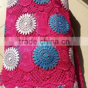 2016 Best Selling 100% Polyester Textile Embroidery Fabric Latest Dress Design
