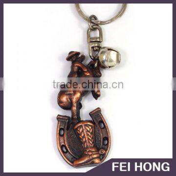 OEM souvenir promotion gift full 3d cowboy keychain