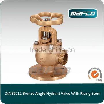 Bronze 2.5 Angle Fire Hydrant Landing Valve With Rising Stem For Fire Fighting Equipment