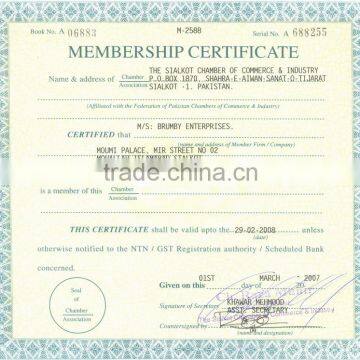 MEMBERSHIP CERTIFICATE