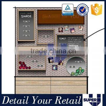 professional wooden optical display shop showcase design