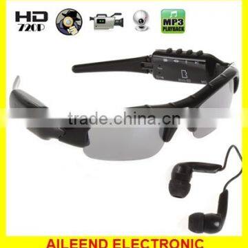 1280x720 HD Video with Bluetooth & MP3 Player Spy Hidden Camera Sunglasses