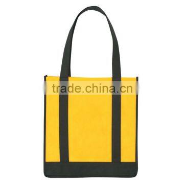 Non-Woven Two-Tone Shopper Tote Bag-Yellow