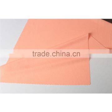 Eco-friendly orange 100%polyester thin stretch interlock dyed knitting fabric