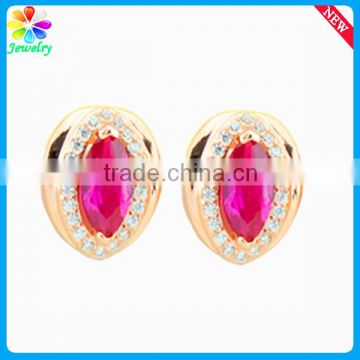 Magic Infinity Ruby 925 Silver Jewelry Oval Style Rose Gold Plating Earring                        
                                                Quality Choice