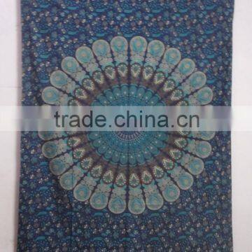 RT-611 Beautiful tradition sanganeri mandala hand block Cotton fabric printed tapestry bedspread / bed cover