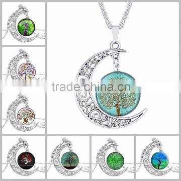 Silver Plated Color Girl Glass Cabochon Necklace photo-6