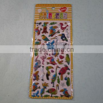 Different bird glitter pop up sticker