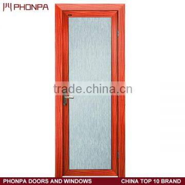 2016 new design Wood grain aluminum frame frosted glass casement door