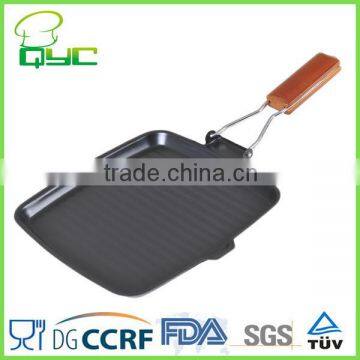 Non-Stick Carbon Steel Square Grill Pan 24cm