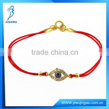 Silk Red String Evil Eye Diamond Look Bracelet