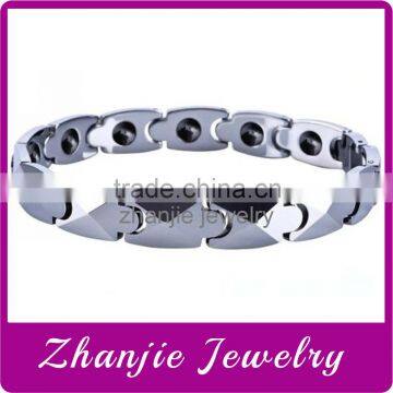 China Manufacturer Supply Top Grade Hearth Jewelry Titanium/316L Stainless Steel/Tungsten 4 In 1 Bio Magentic Chians Bracelets