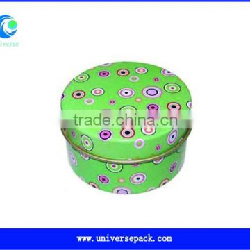 Customized Printed Cylindric Iron Box Green Made For Wholesale