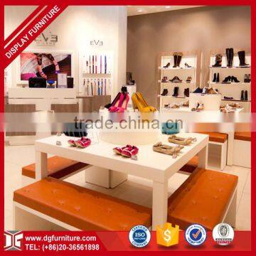 Custom materials used retail shoes shop interior design