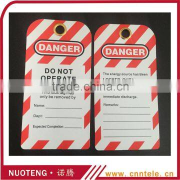 Safety lockout tags and label PVC Warning tags