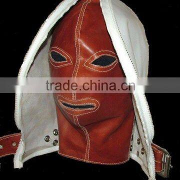 LEATHER BONDAGE INSECT HOOD Double Skinned