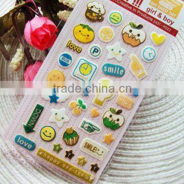 3d puffy foam sticker/soft puffy stickers/puffy sponge sticker